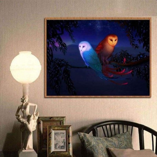 Volledige boor - 5D DIY Diamond Painting Kits Cartoon Styles Lovely Owls