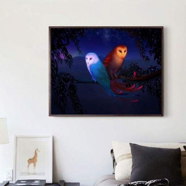 Volledige boor - 5D DIY Diamond Painting Kits Cartoon Styles Lovely Owls
