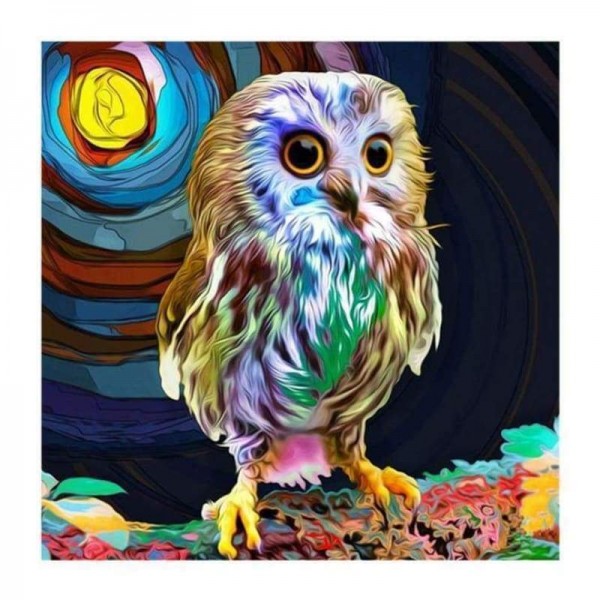 Volledige boor - 5D DIY Diamond Painting Kits Mooie cartoon kleurrijke uil