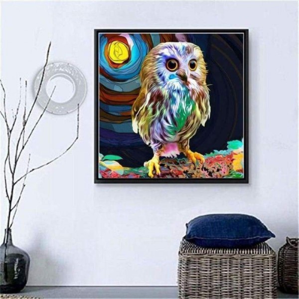 Volledige boor - 5D DIY Diamond Painting Kits Mooie cartoon kleurrijke uil