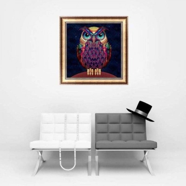 Volledige boor - 5D DIY Diamond Painting Kits Mooie cartoon kleurrijke uil
