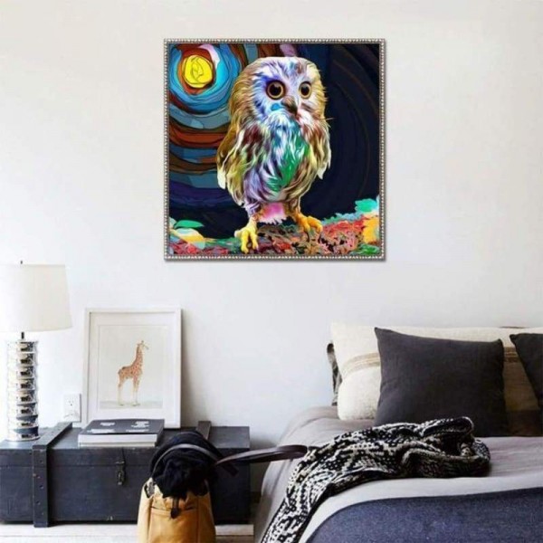 Volledige boor - 5D DIY Diamond Painting Kits Mooie cartoon kleurrijke uil
