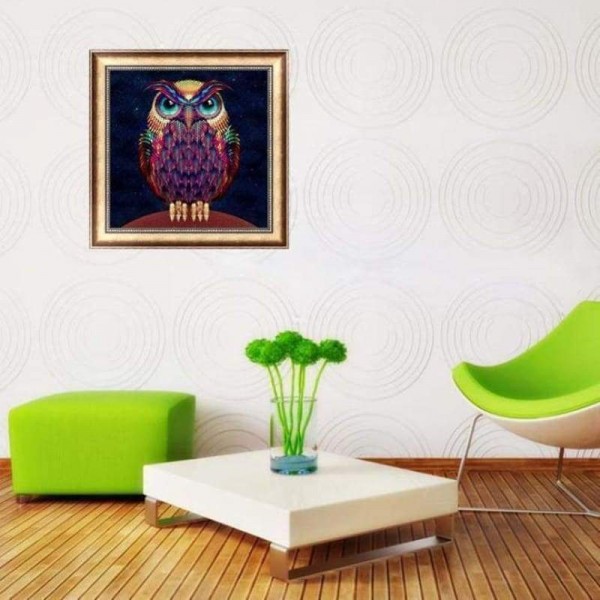 Volledige boor - 5D DIY Diamond Painting Kits Mooie cartoon kleurrijke uil