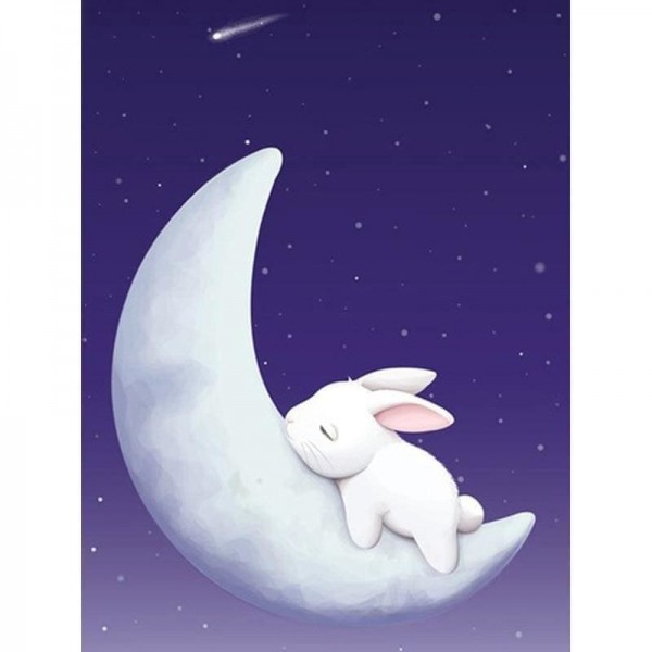 Volledige boor - 5D DIY Diamond Painting Kits Cartoon Moon Rabbit