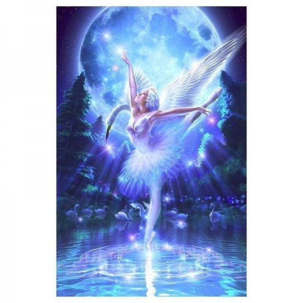 Volledige boor - 5D DIY Diamond Painting Kits Visional Elf Girl Moon