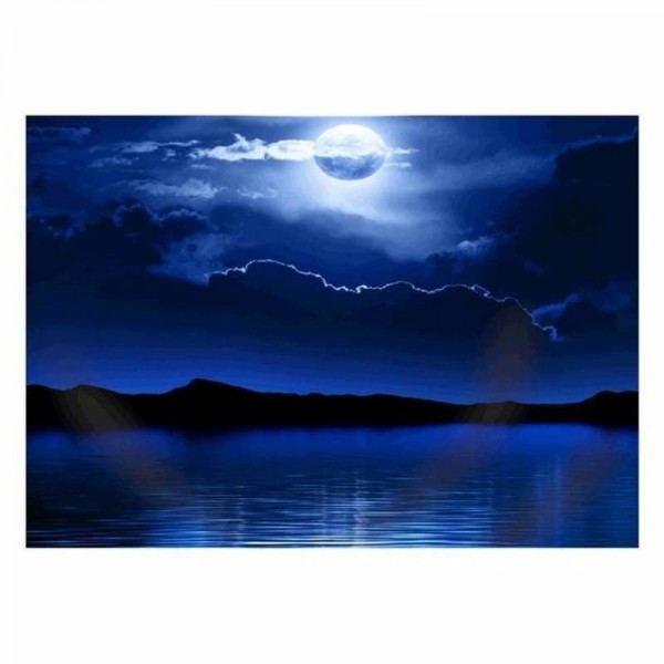 Volledige boor - 5D Diy Diamond Painting Kits Blue Bright Moon Quiet Night