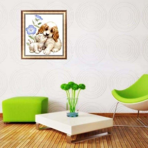 Volledige boor - 5D DIY Diamond Painting Kits Cute Pet Dog Cat Flowers