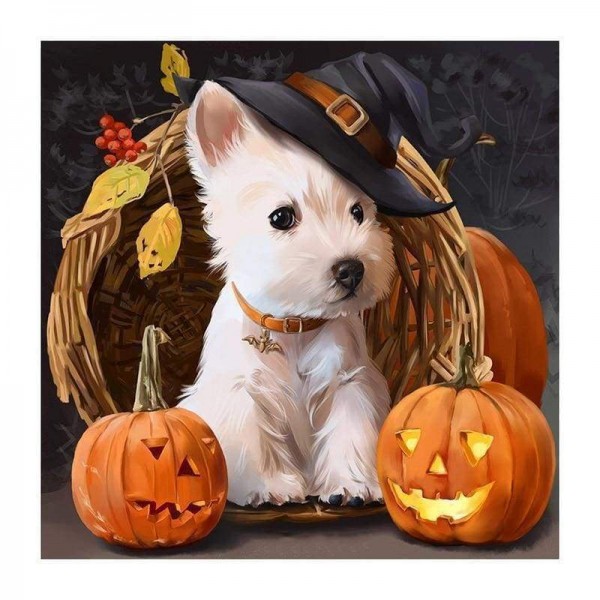 Halloween Hond Volledige Boor - 5D Diy Diamant Schilderij Kits Steentjes