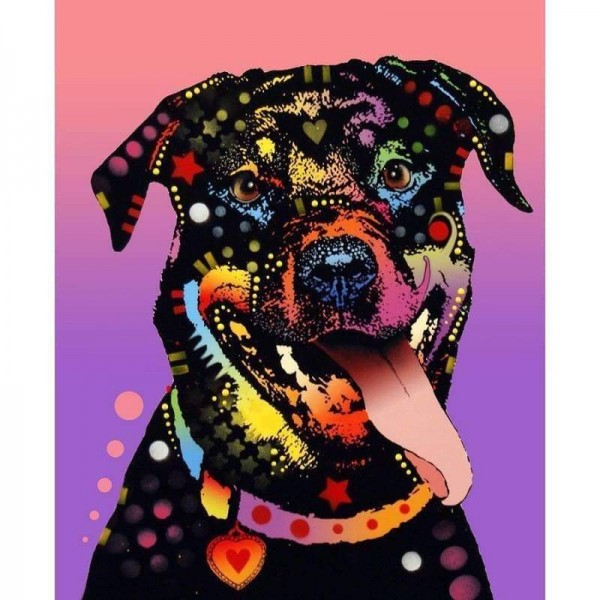 Speciale Volledige Vierkante Boor Kleurrijke Hond Decor Volledige Boor - 5D Diy Diamant Schilderij Kits