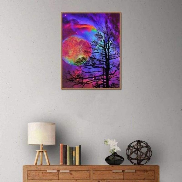 Full Drill - 5D DIY Diamond Painting Kits Fantasy Colorful Moon Tree