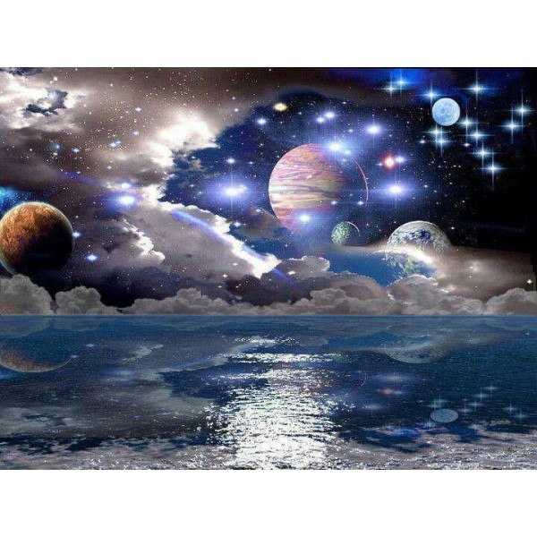 DIY Diamant Schilderij - Ruimteplaneten PIX-607