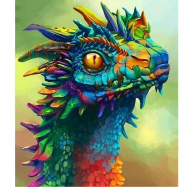 Volledige boor - 5D DIY Diamond Painting Kits Dream Colorful Cartoon Dragon Head