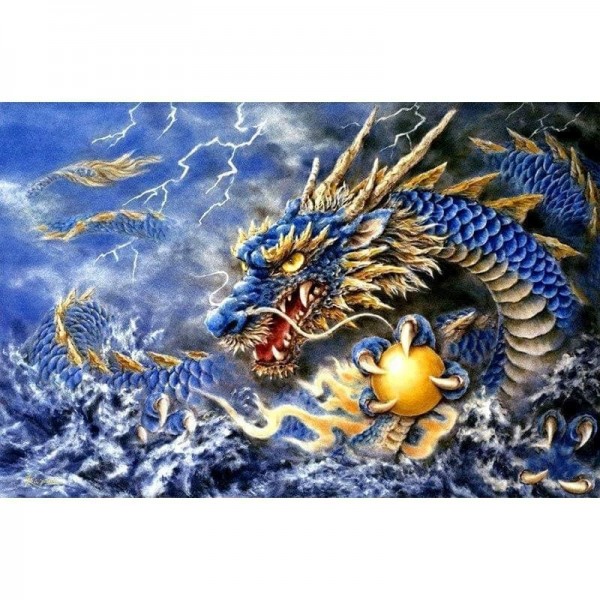 Volledige boor - 5D DIY Diamond Painting Kits Cartoon China Flying Dragon