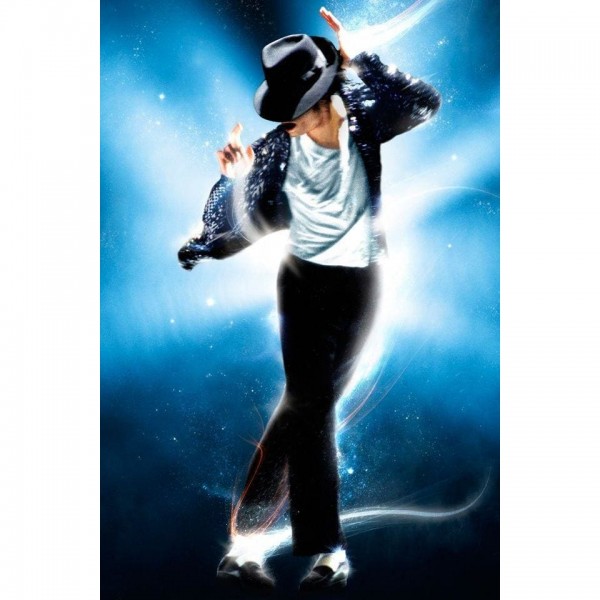 DIY diamant schilderij - Michael Jackson blauw PIX-479