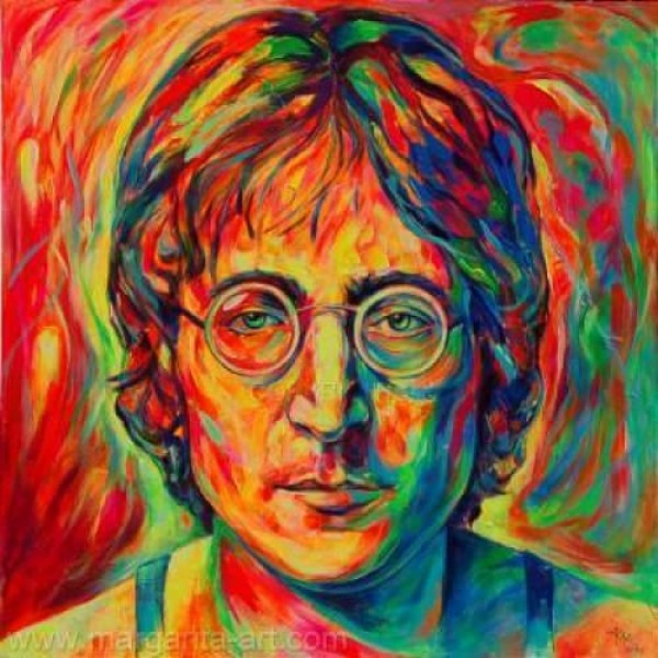 DIY diamant schilderij - John Lennon kleuren PIX-390