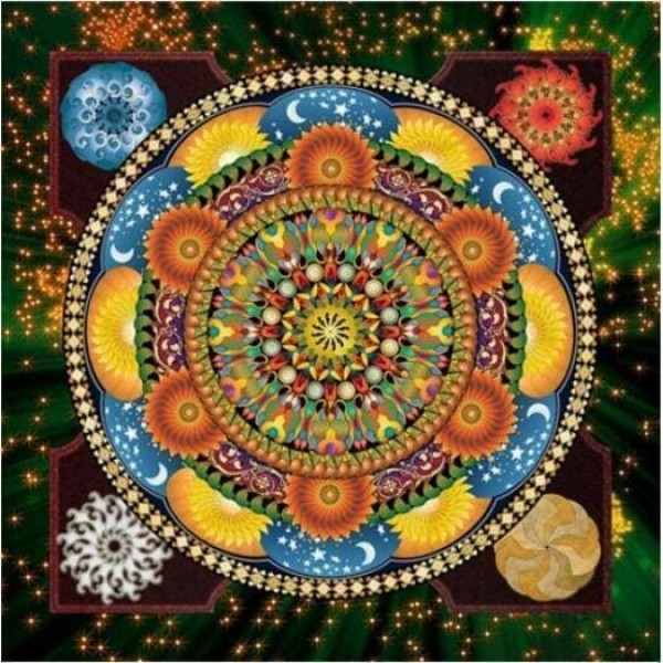 DIY Diamond Painting - Mandala blauw en geel PIX-653