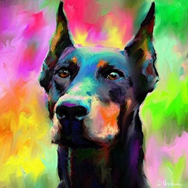 DIY Diamond Painting - Raimbow Doberman PIX-629