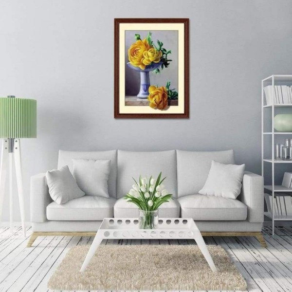 Volledige boor - 5D DIY Diamond Painting Kits Artistieke gele zonnebloemen