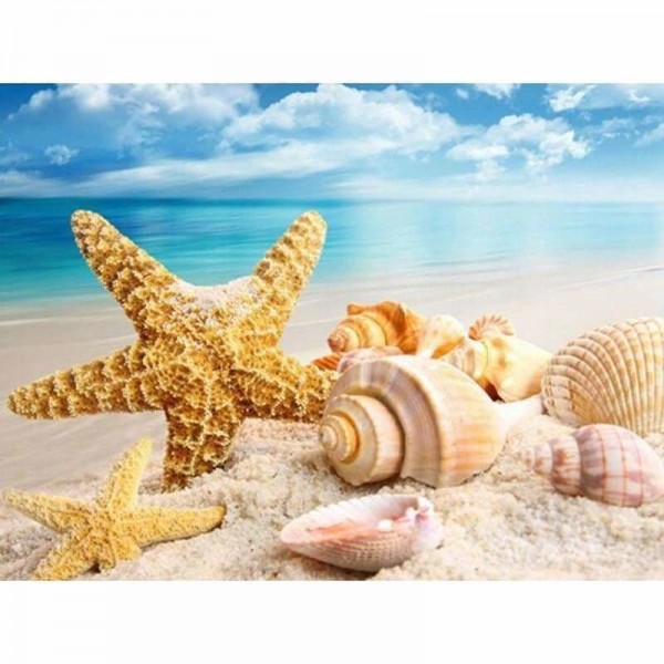 Volledige boor - 5D DIY Diamond Painting Kits Shell Starfish Beach