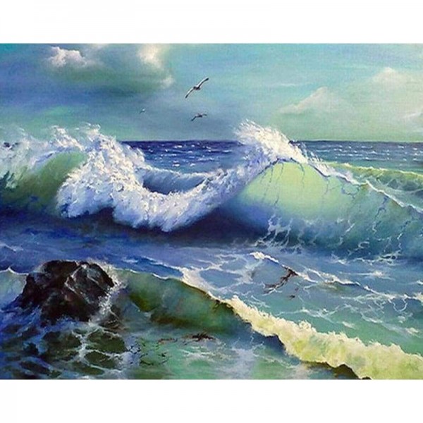 Volledige boor - 5D DIY Diamond Painting Kits Grand Nature Sea Wave