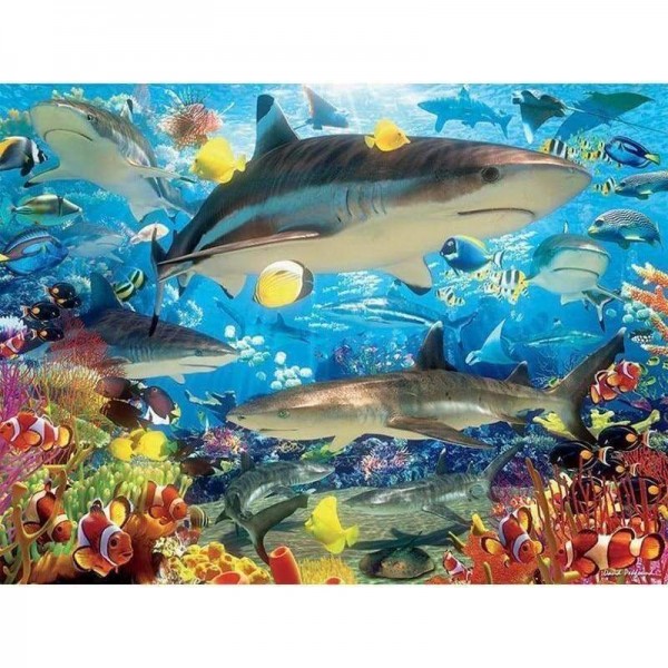 Volledige boor - 5D DIY Diamond Painting Kits Sharks in the Sea