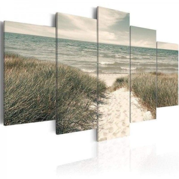 Volledige boor - 5D DIY Diamond Painting Kits Sea Beach Grass
