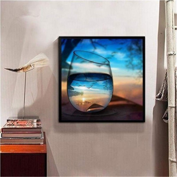 Volledige boor - 5D DIY Diamond Painting Kits World In Glass Series Sea Beach Sunset