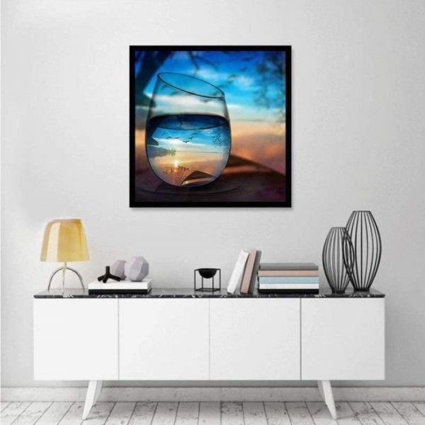 Volledige boor - 5D DIY Diamond Painting Kits World In Glass Series Sea Beach Sunset