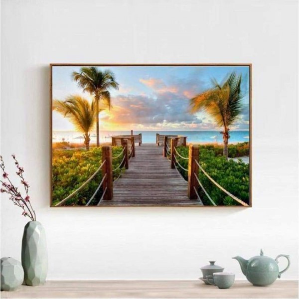 Volledige boor - 5D DIY Diamond Painting Kits Charmante zonsondergang aan zee