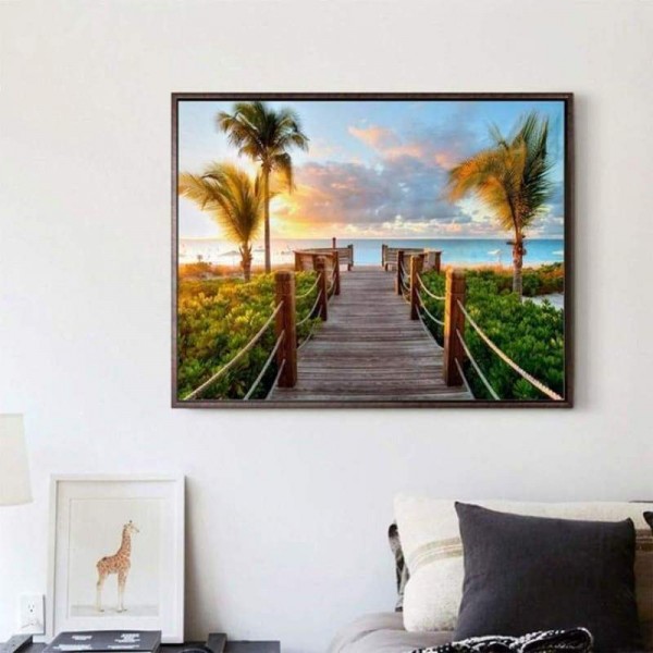 Volledige boor - 5D DIY Diamond Painting Kits Charmante zonsondergang aan zee