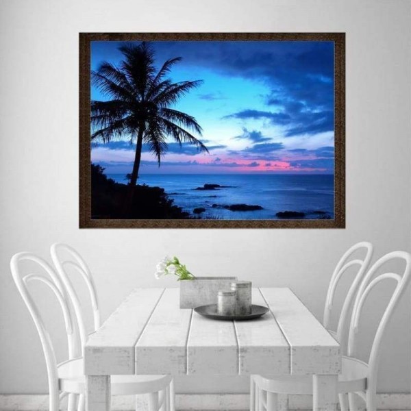 Volledige boor - 5D DIY Diamond Painting Kits Blue Style Sea Night Scene