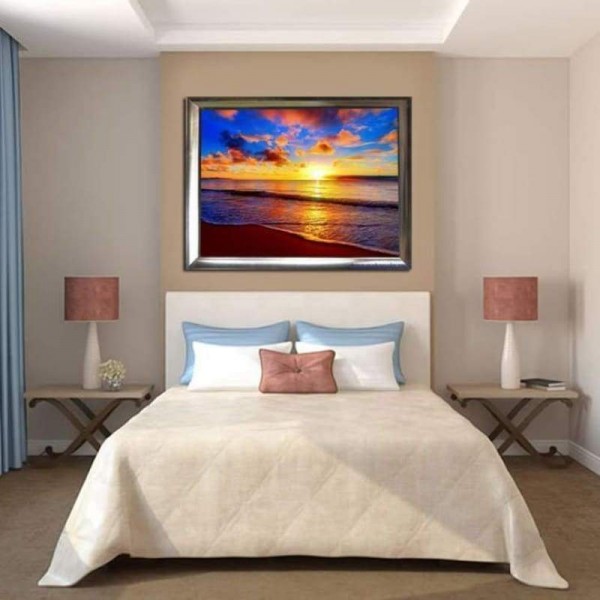 Volledige boor - 5D DIY Diamond Painting Kits Fantastic Sunset Sea Beach Summer