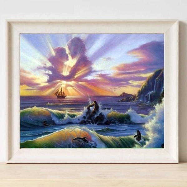 Volledige boor - 5D DIY Diamond Painting Kits Seaside Sky Lovers