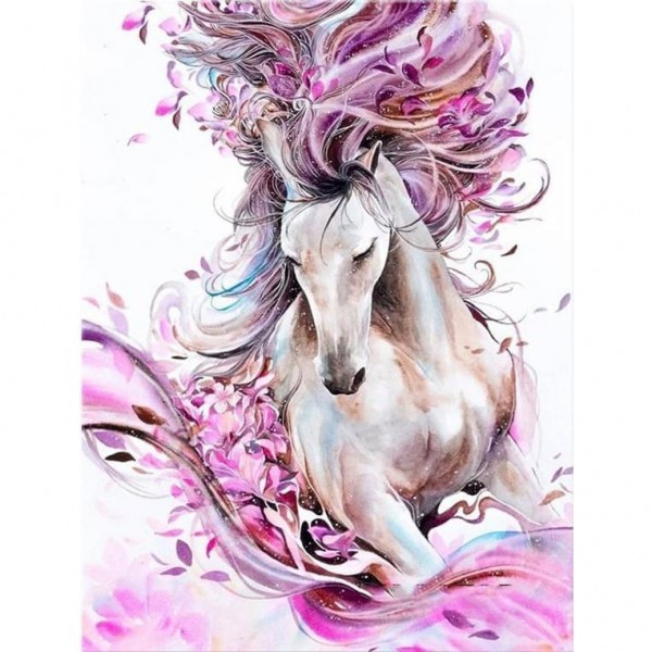 DIY Diamond Painting - Roze paars paard PIX-581