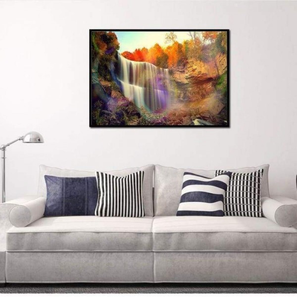 Volledige boor - 5D DIY Diamond Painting Kits Autumn Mountain Waterfall