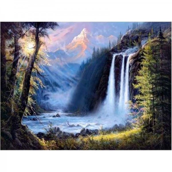 Volledige boor - 5D DIY Diamond Painting Kits Grand Mountain Waterfalls