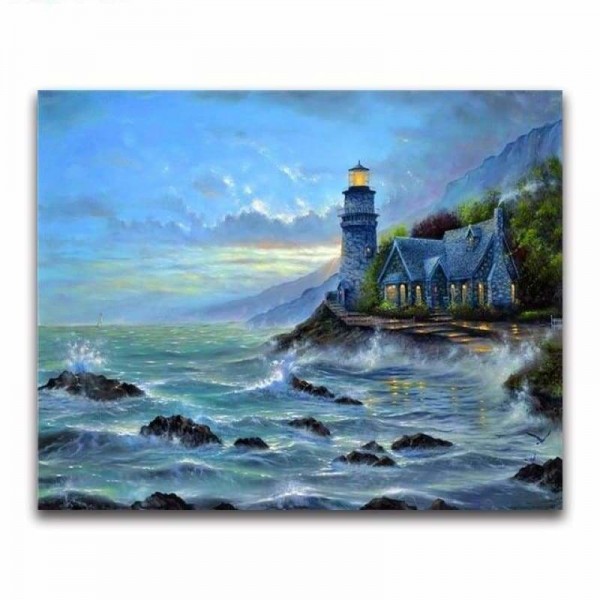 Vuurtoren tussen de rotsen