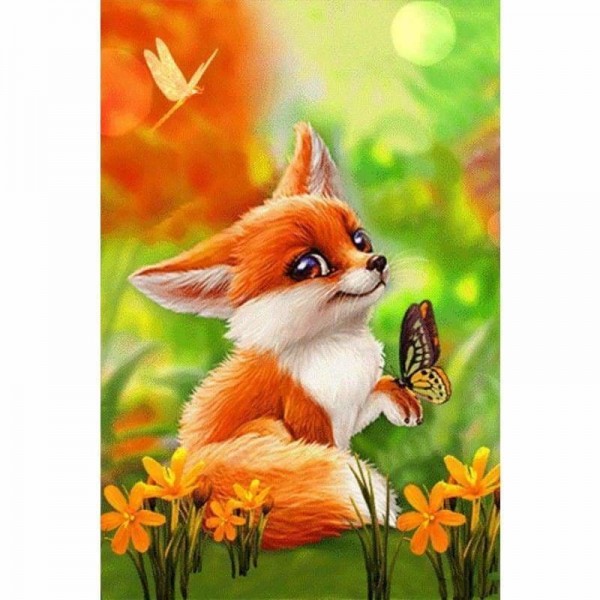 Volledige boor - 5D DIY Diamond Painting Kits Cartoon Animal Cute Fox