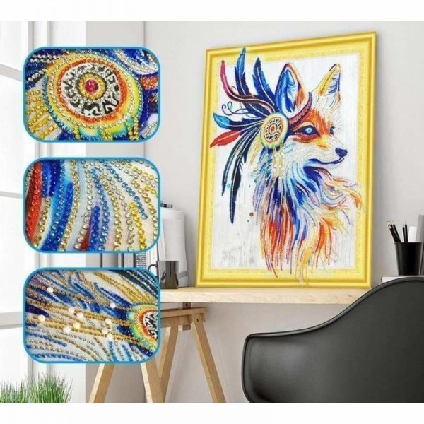 Volledige boor - 5D Diamond Painting Kits Cool Bedazzled Dream Fox