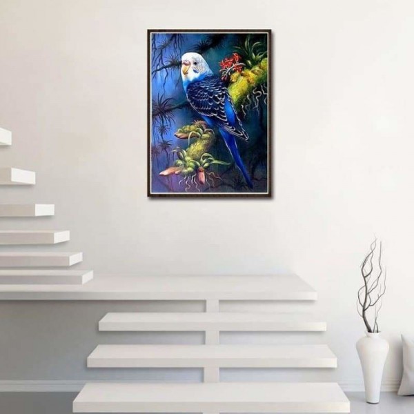 Volledige boor - 5D Diamond Painting Kits Cute Bird Parrot on the Blanch