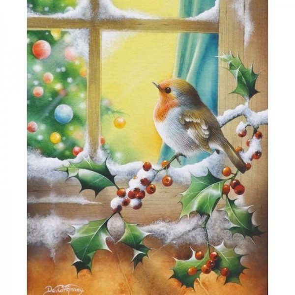 Volledige boor - 5D DIY Diamond Painting Kits Winter Artistiek Sneeuwvogel