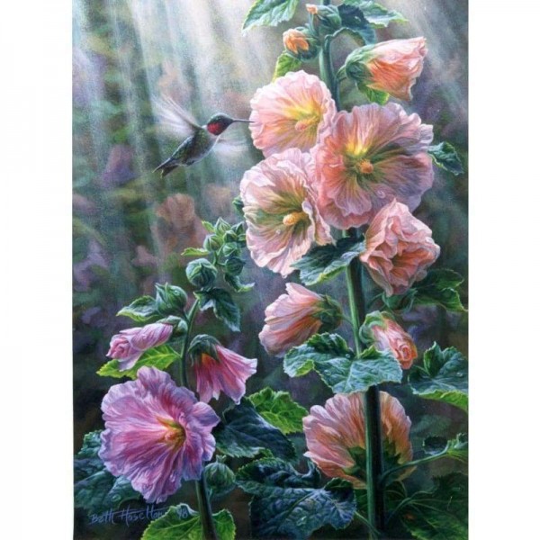 Volledige boor - 5D DIY Diamond Painting Kits Cartoon Blooming Flowers Bird