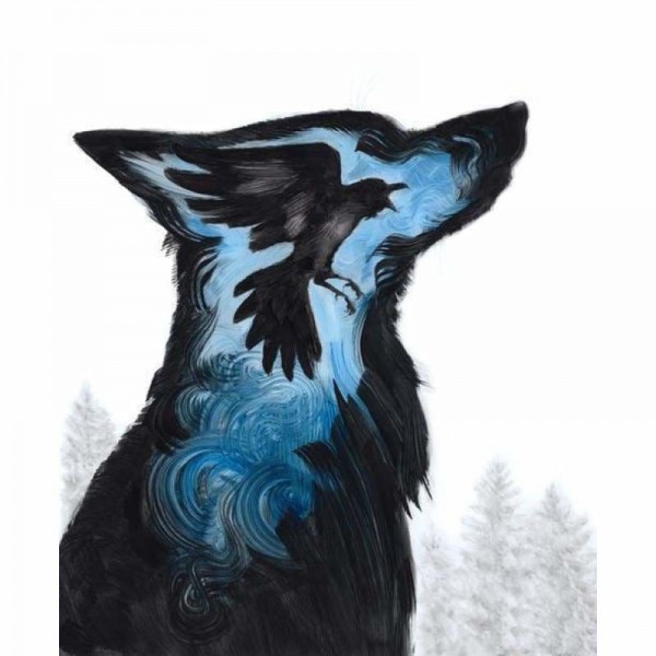 Volledige boor - 5D DIY Diamond Painting Kits Dream Wolf Bird