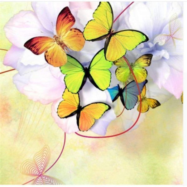 Volledige boor - 5D Diamond Painting Kits Kleurrijke vlinderafbeelding