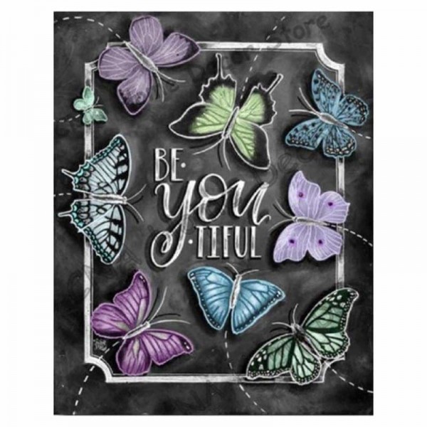 Volledige boor - 5D DIY Diamond Painting Kits Artistieke Cartoon Vlinder