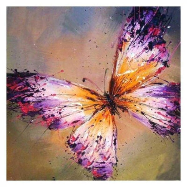 Volledige boor - 5D DIY Diamond Painting Kits Aquarel paarse vlinder