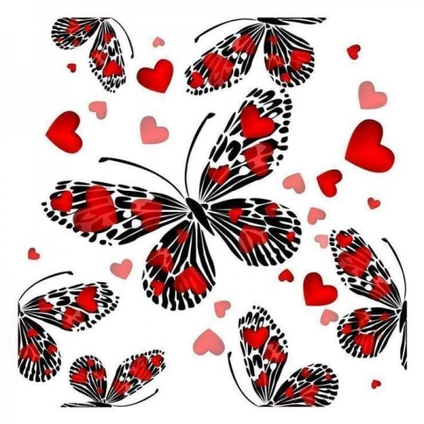 Volledige boor - 5D DIY Diamond Painting Kits Red Black Love Butterfly