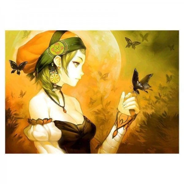 Volledige boor - 5D DIY Diamond Painting Kits Fantasy kleurrijke schoonheid en vlinder
