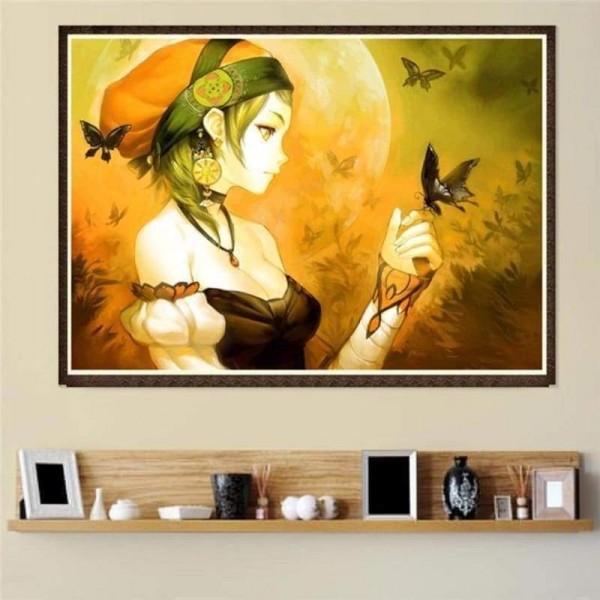 Volledige boor - 5D DIY Diamond Painting Kits Fantasy kleurrijke schoonheid en vlinder