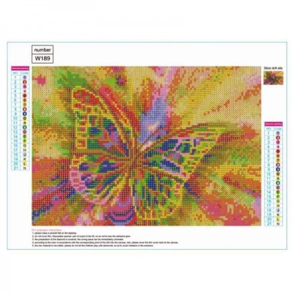 Volledige boor - 5D DIY Diamond Painting Kits Fantasy Dream Kleurrijke vlinder